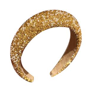 韩国东大门轻奢头箍名媛水晶优雅海绵发箍高级感满钻重工水钻头饰