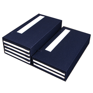 高档空白宣纸加厚册页函套本子正面生宣背面熟宣印谱锦盒宋锦亚麻绘画书法国画麻布折页奏折专用写生4本装