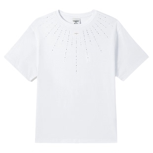 BOYLONDON潮流百搭烟花烫钻潮酷休闲短袖2026春夏情侣款T恤N01924