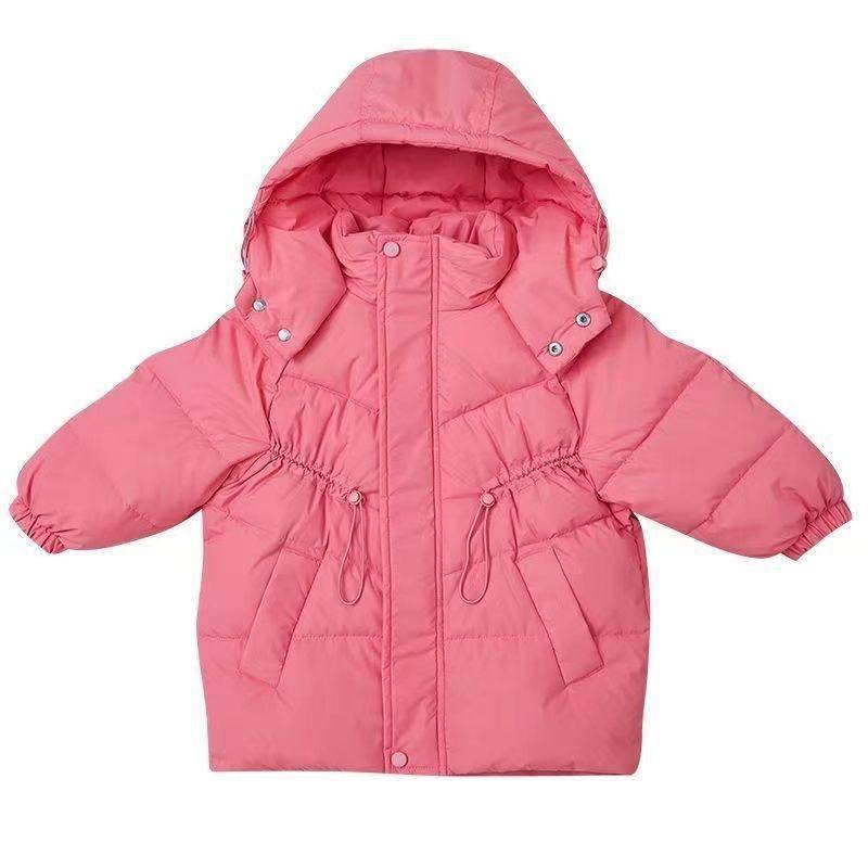 女童冬季加厚棉服宝宝纯色外套潮