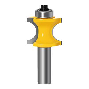 金锥1/2柄带轴承正半圆刀圆弧型木工铣刀雕刻修边机刀头凸边圆刀