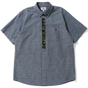 现货 折扣 BAPE 1ST CAMO SHIRT 迷彩字母 猿人头 短袖衬衫 男装