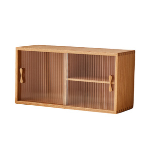 全实木桌面书架置物架胡桃色杯架北欧实木收纳柜层架整装杂物柜