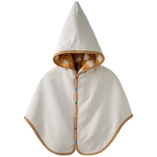 [童趣魔法]aqpa儿童婴儿斗篷披加绒保暖秋冬披肩外套小月龄宝宝萌