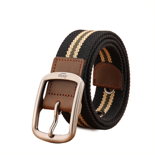 JEEP吉普帆布腰带男士皮带休闲年轻人潮韩版牛仔针扣男女编织裤带
