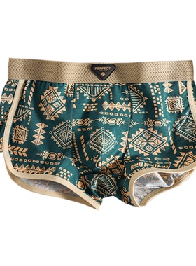 美式印花内裤透气平角裤四角裤头