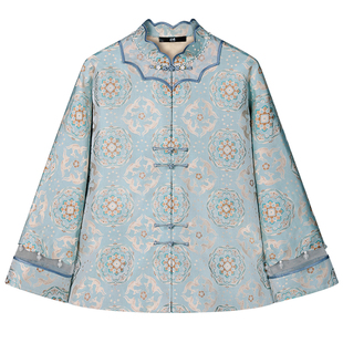 中国丝绸隆鹊[宝花奔鹿对襟上衣]宋锦新中式独特国风气质时尚女装