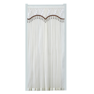 防蚊门帘2026新款透光不透人蕾丝纱帘卧室家用免打孔魔术贴纱门帘