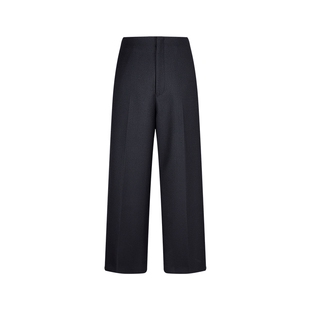 LESS春高腰利落简约垂感长裤通勤直筒宽松九分西装裤女2P1E21600