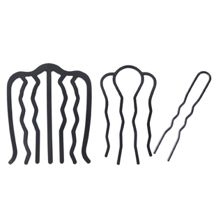 懒人发梳四齿插梳u型工具头饰发夹发卡盘发器丸子头固定神器女款