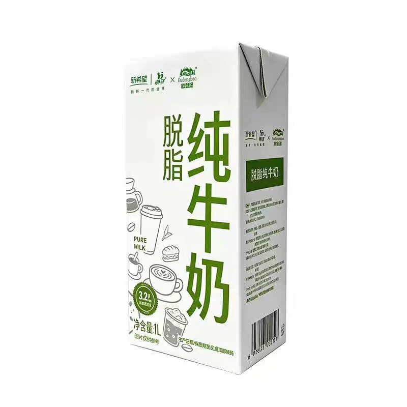 新希望欧登堡脱脂纯牛奶奶茶饮品营养早餐1升牛奶