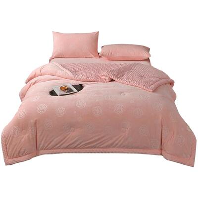 豆豆绒毛毯双面加绒加厚