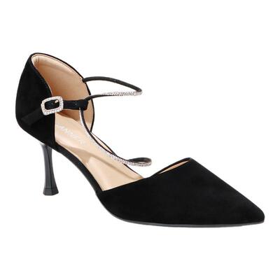 千百度高跟侧空水钻一字带扣饰女