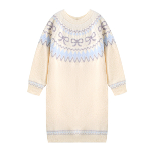 日系学院风睡裙女秋冬软绵绵加绒加厚保暖半边绒可外穿长裙家居服