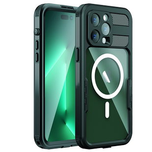 适用于iPhone16Pro手机防水壳苹果16Promax镜头密封全包防摔14plus防尘户外magsafe磁吸充电保护套防雨外卖