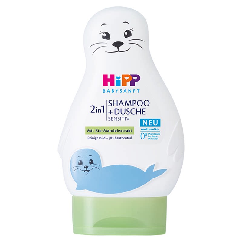 HiPP喜宝婴幼儿宝宝洗发护发沐浴乳二合一小海狮200ml 全新升级
