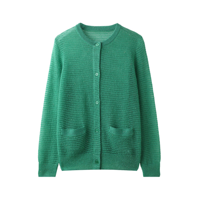 30支双股进口马海毛镂空亲肤开衫