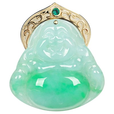 民族风银饰佛公玉器扣头吊坠空托