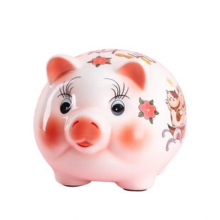 2021牛年陶瓷十二生肖牛存钱罐小红牛6寸摆件儿童卡通可爱可取