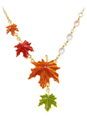 Juicy Grape幸运枫叶项链女高级毛衣链秋冬气质甜美小众度假首饰