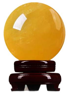天然黄色水晶球摆件纯原石客厅厨房卧室办公室高档饰品摆件纯原石