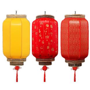大红羊皮灯笼户外防水挂饰广告印字仿古中式吊灯景点街道场景装饰