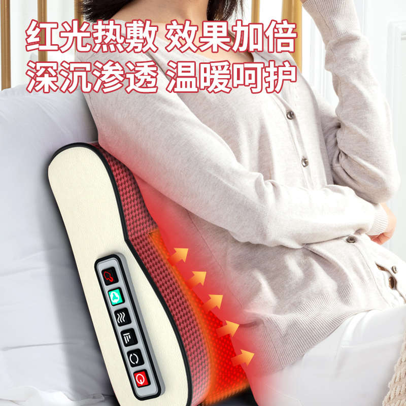 全自动颈椎按摩器颈部腰部背部家用电动多功能按摩枕靠垫肩颈揉捏