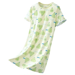 正品红豆女士50S莫代尔睡裙女款套头可外穿短袖夏季薄睡衣女3J316