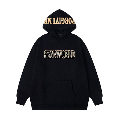 synaworld字母发泡印花连帽卫衣