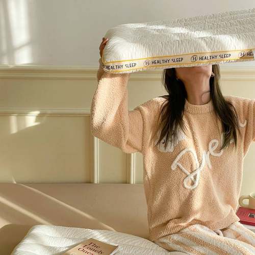 大豆纤维枕芯全棉6074枕低枕头*护48绗立体成人颈支单人缝磨毛枕