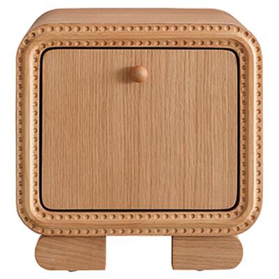 已夏中古诧寂日式北美白蜡实木原木色设计师款卧室家用床头柜