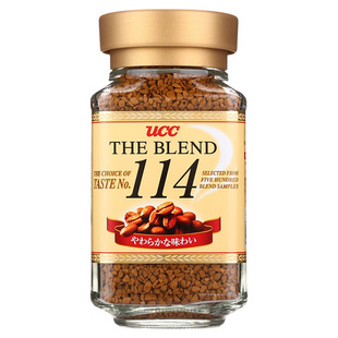 日本进口UCC悠诗诗冻干黑咖啡无蔗糖纯咖啡粉速溶冲泡提神117 114