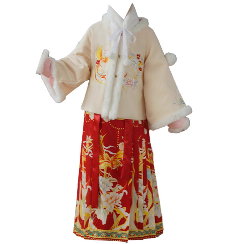 女童龙凤呈祥拜年服加绒加厚