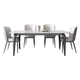 馨佰利岩板餐桌家用小户型吃饭桌2026新款轻奢现代简约长方形桌子