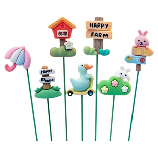 创意花插可爱卡通微景观路牌路标DIY拼盘材料配件小饰品