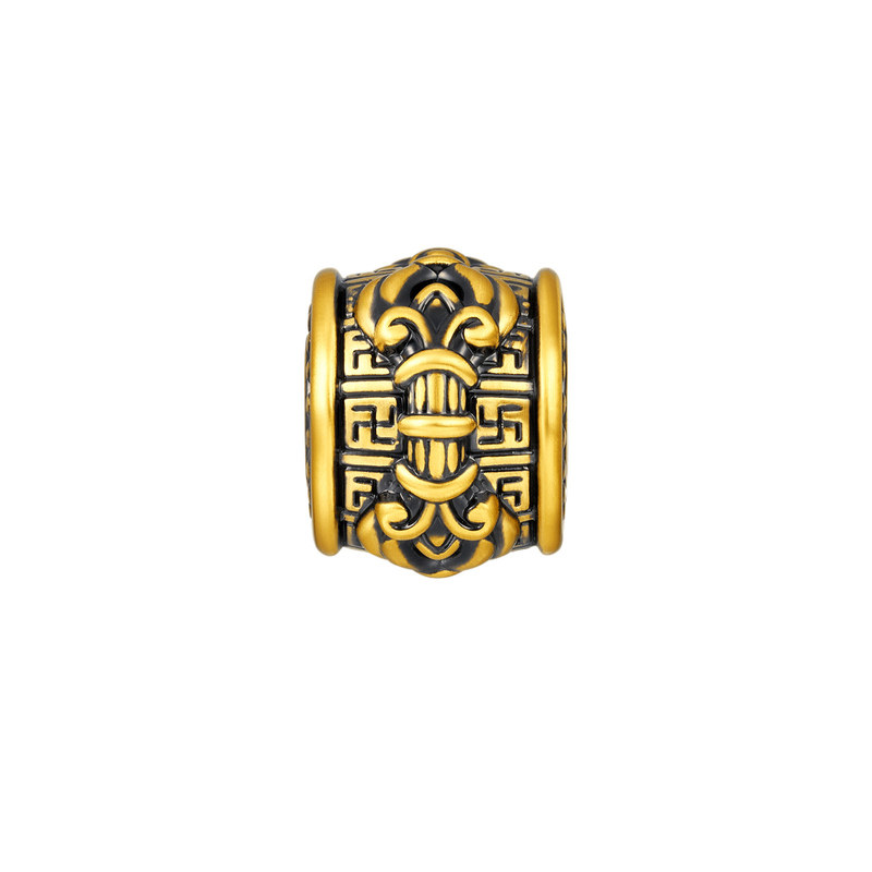 明牌珠宝万福宝杵硬金串珠 黄金平安吉祥金刚杵足金转运珠AFP1223