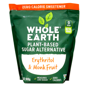 美国直邮 WHOLE EARTH赤藓糖醇健康代糖零卡路里咖啡奶茶伴侣908g