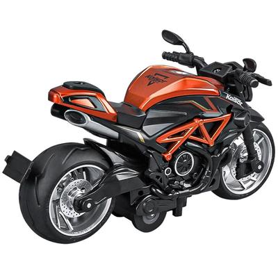 合金摩托车玩具回力声光赛车模型