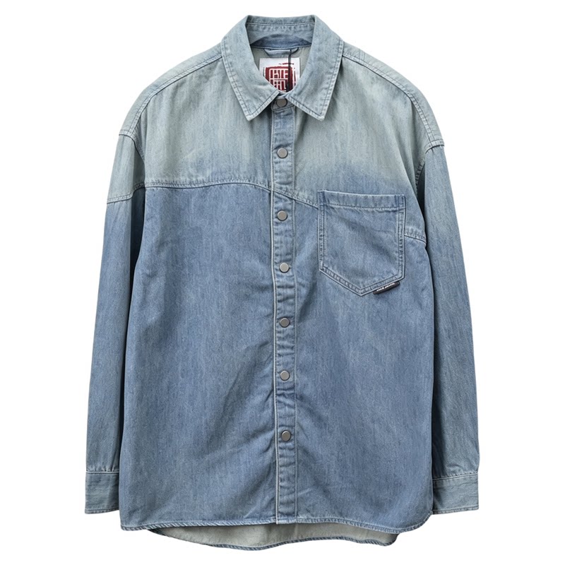 ABLEJEANS牛仔衬衫情侣绣花衬衣