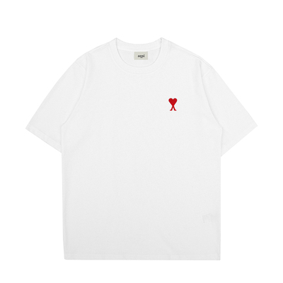 ami爱心刺绣短袖T恤纯棉男女款