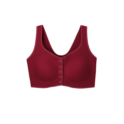 ubras无尺码前扣本命年红色内衣女套装无痕无钢圈波波线文胸罩