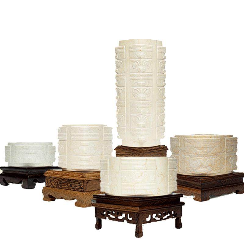 良渚博物院玉琮玉器玉石雕刻文物桌面摆件工艺品送长辈新年礼物