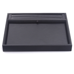 珠宝店看货盘黑色皮革绒布收货盘首饰品选货托盘戒指项链展示盘子