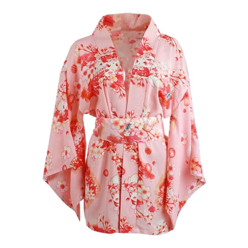 淇淇学姐【樱花猫猫】性感内衣纯欲日系和服印花服刺绣镂空睡裙女
