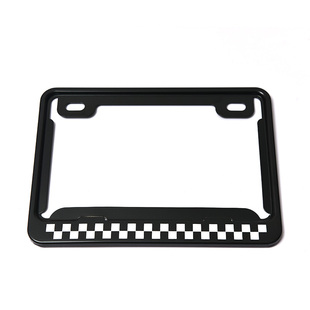 复古机车摩托改装棋盘格 mooneyes车牌框 牌照架