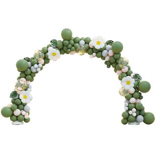 2026新款气球拱形门场景布置装饰开业气氛围花篮周年立柱绿色森系