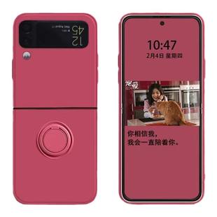 适用三星zflip4手机壳新款简约硅胶软壳三星zflip3全包防摔时尚潮流zflip5液态一体指环折叠屏保护壳