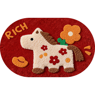 小马仿亚麻编织浴室地垫卫生间防滑脚垫吸水速干家用2026新款地毯