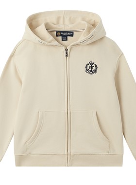 elandkids女童刺绣连帽卫衣外套