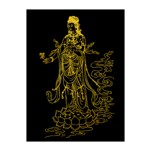 送子观音线稿 观音菩萨 唐卡佛像描金  diy手绘 邦基唐卡